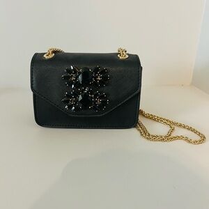 Elegant Black Women's Bag with Gold Chain